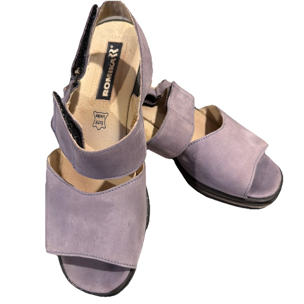 ROMIKA Leather Sandal Lavender Ankle Strap Open‎ Toe Comfort Euro 36 US 5-5.5